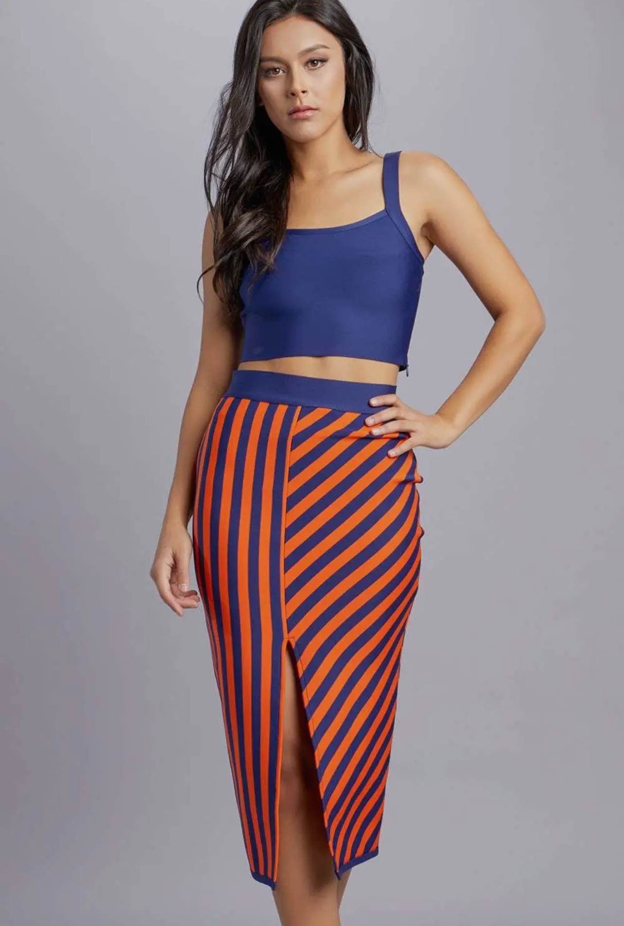 Striped skirt set