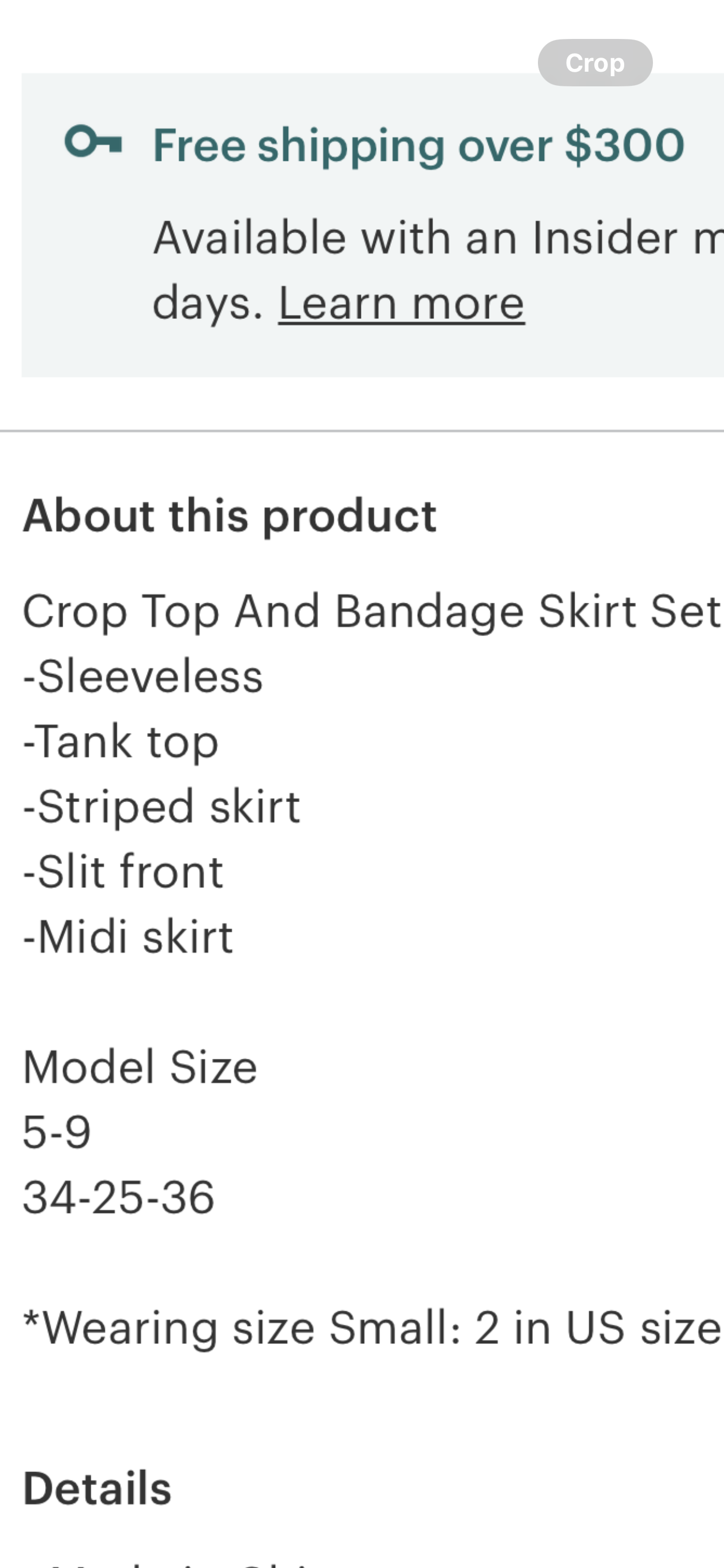Striped skirt set