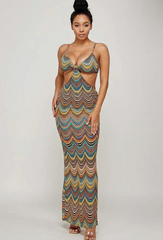 Green Maxi Cutout Dress
