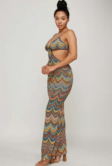 Green Maxi Cutout Dress