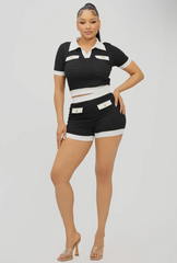 Black shorts set